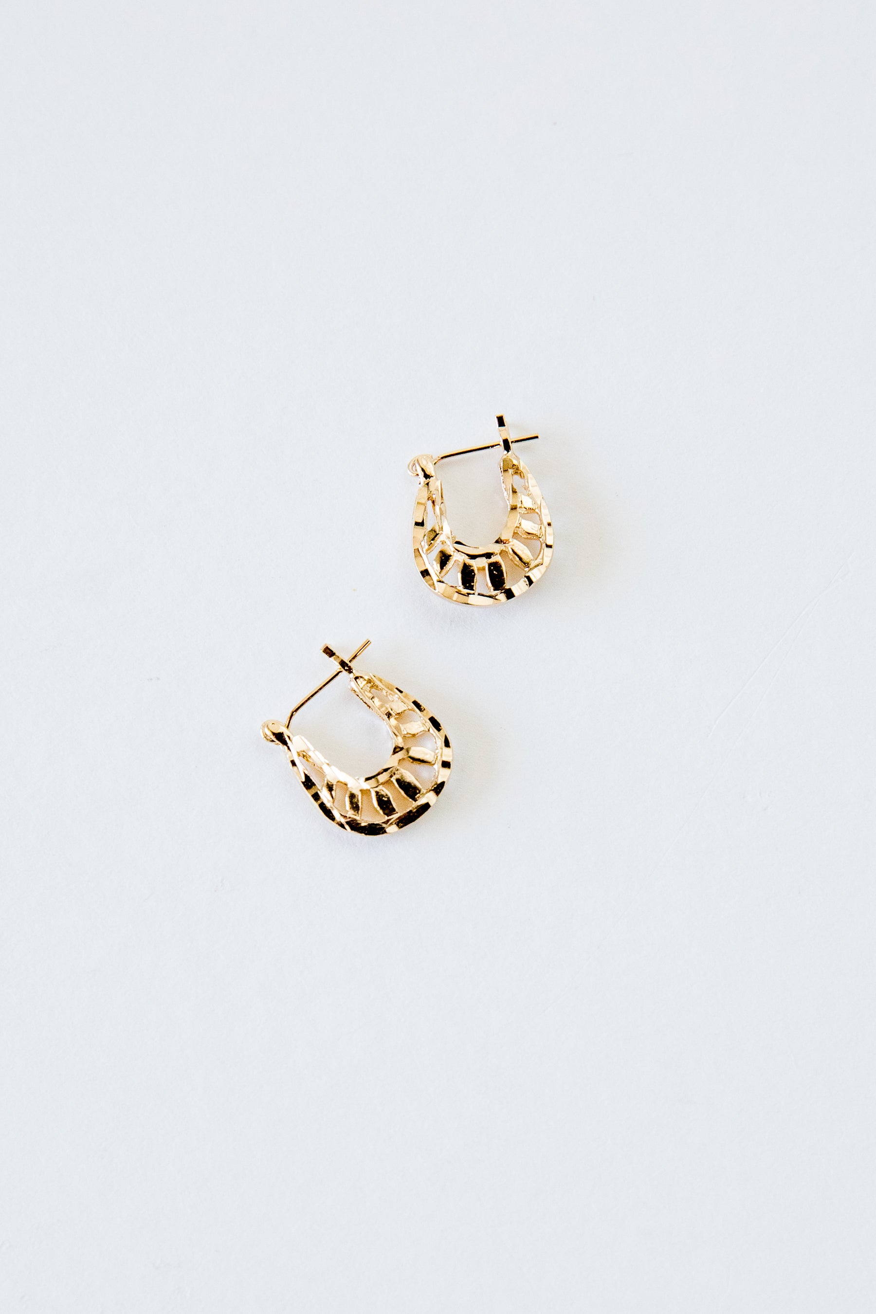 Gold Filigree Hoops