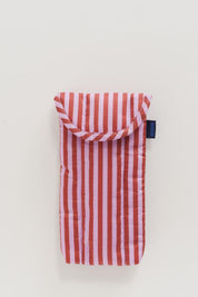 Cerise Stripe Puffy Glasses Sleeve
