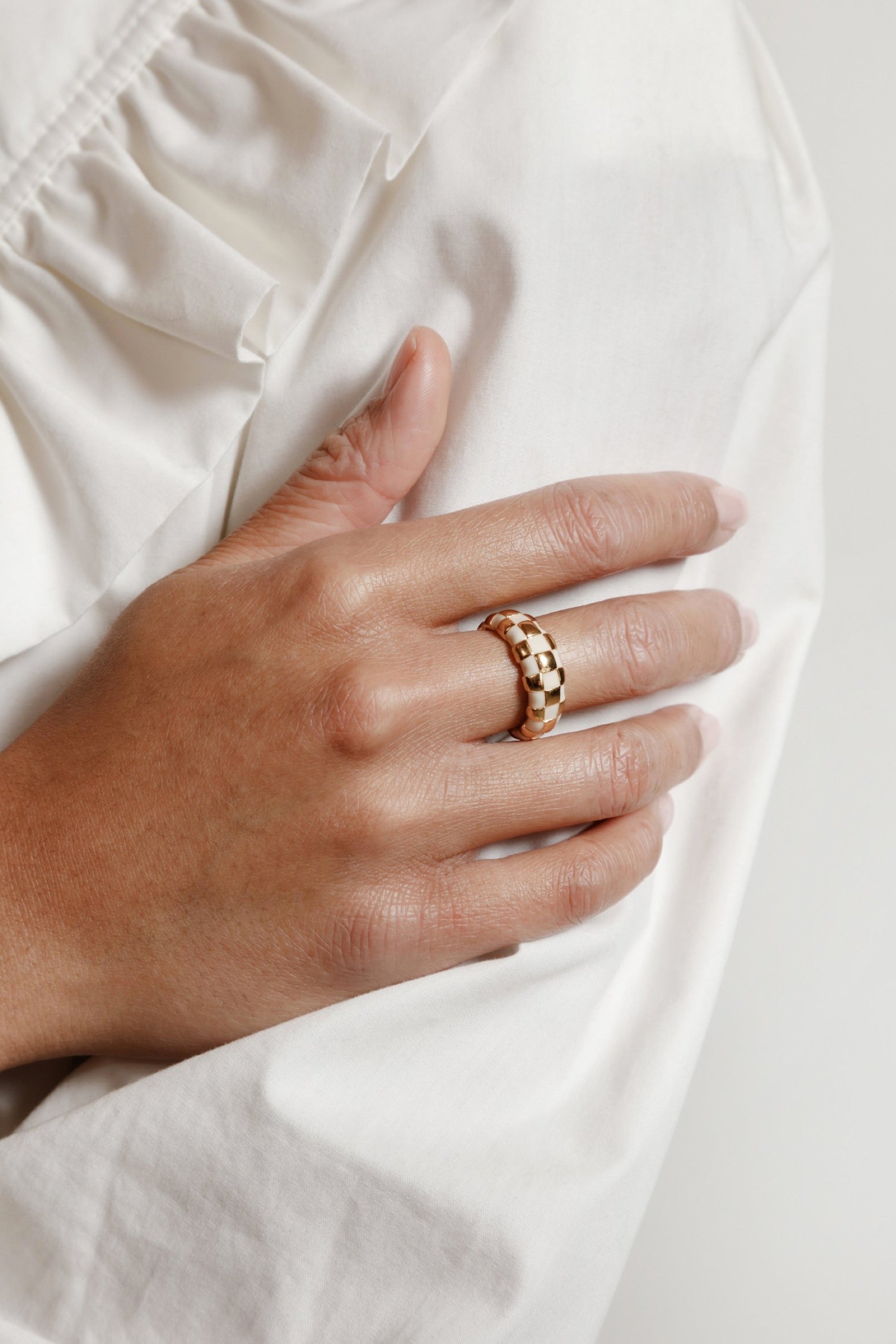 Cream + Gold Libby Ring