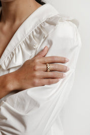 Cream + Gold Libby Ring