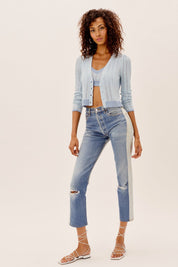 Light Blue Rhea Pointelle Cardigan