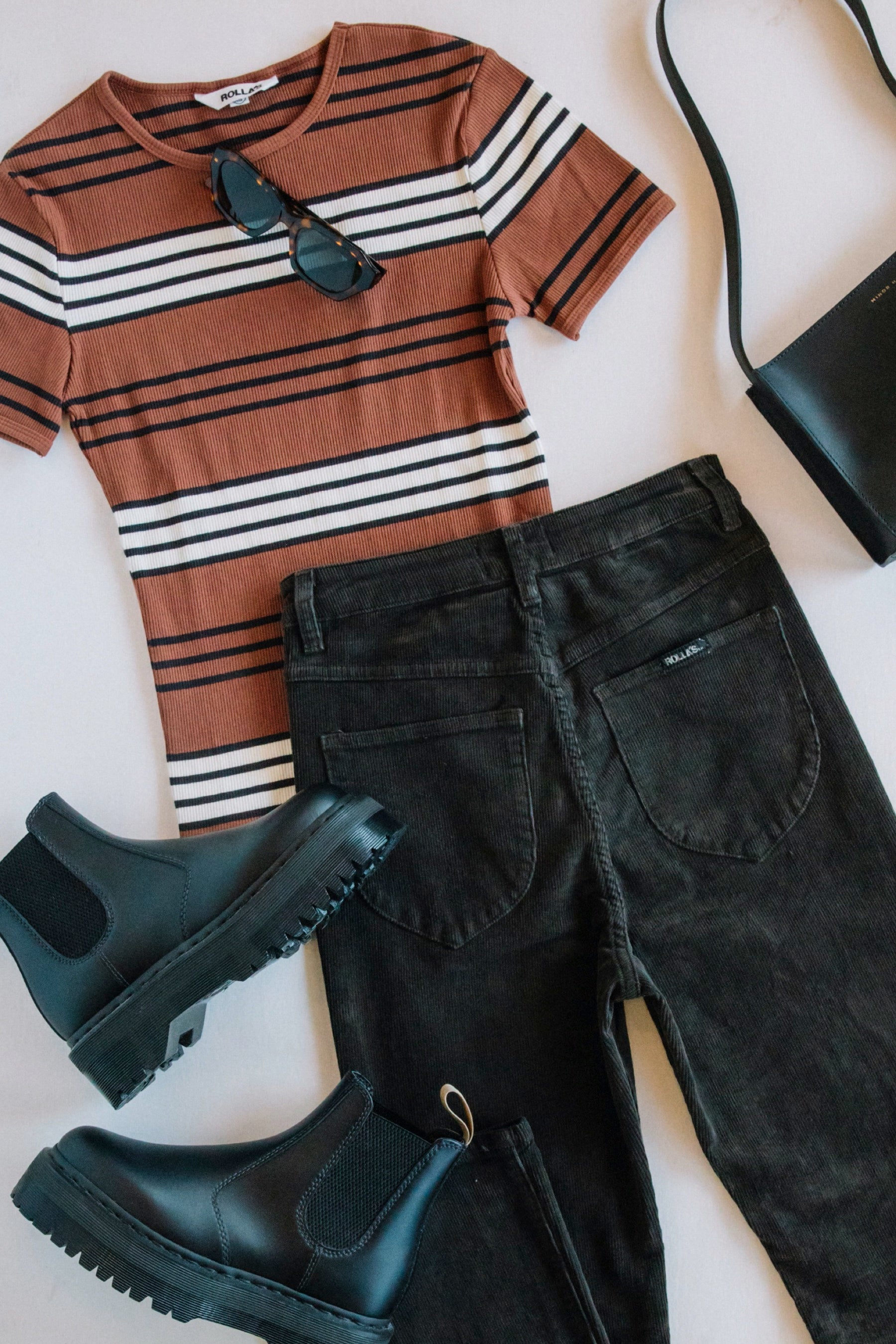Chestnut Stripe Baby Rib Tee