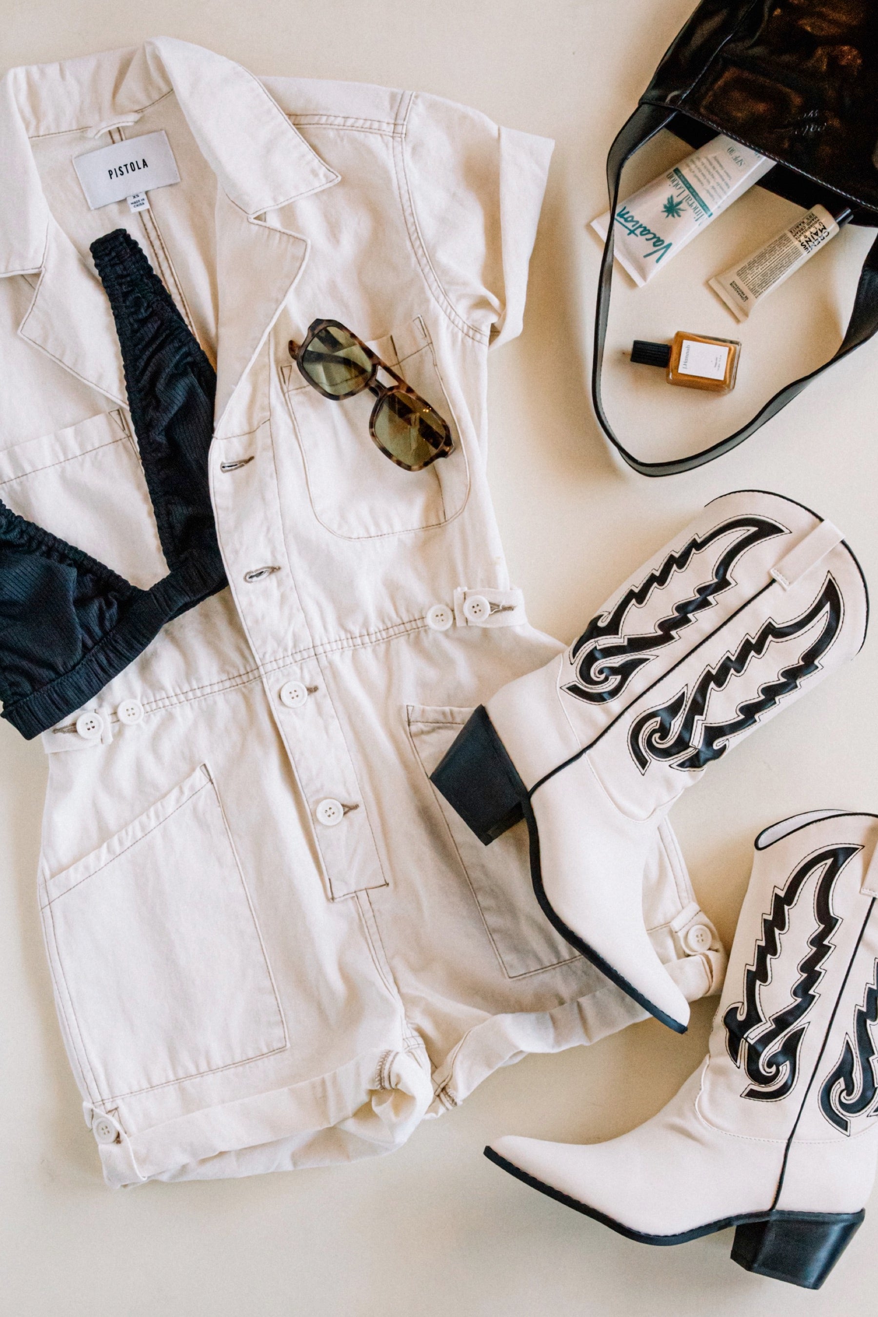 Bone + Black Norva Boots