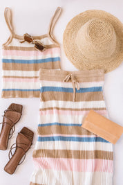 Sky Boxy Stripe Vada Skirt