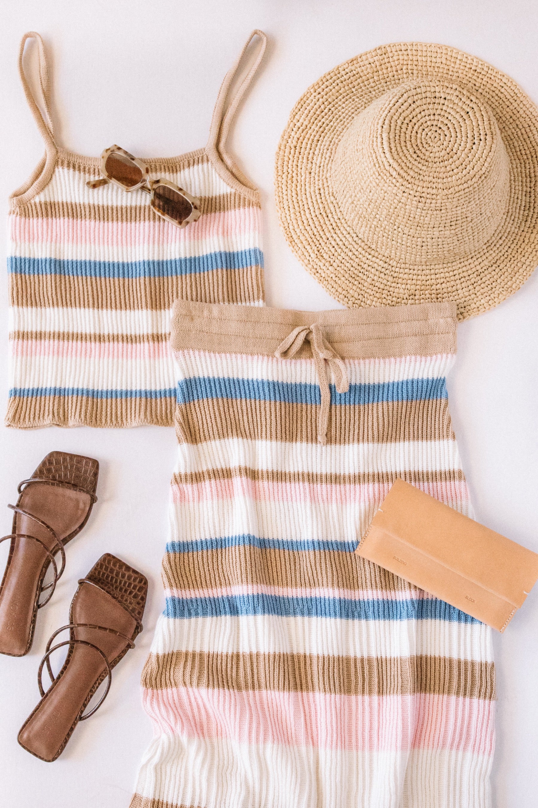 Sky Boxy Stripe Vada Skirt