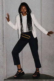 Black Mevia Flatform Sandal