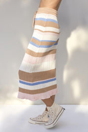 Sky Boxy Stripe Vada Skirt
