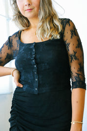 Black Lost In Lace Cardigan