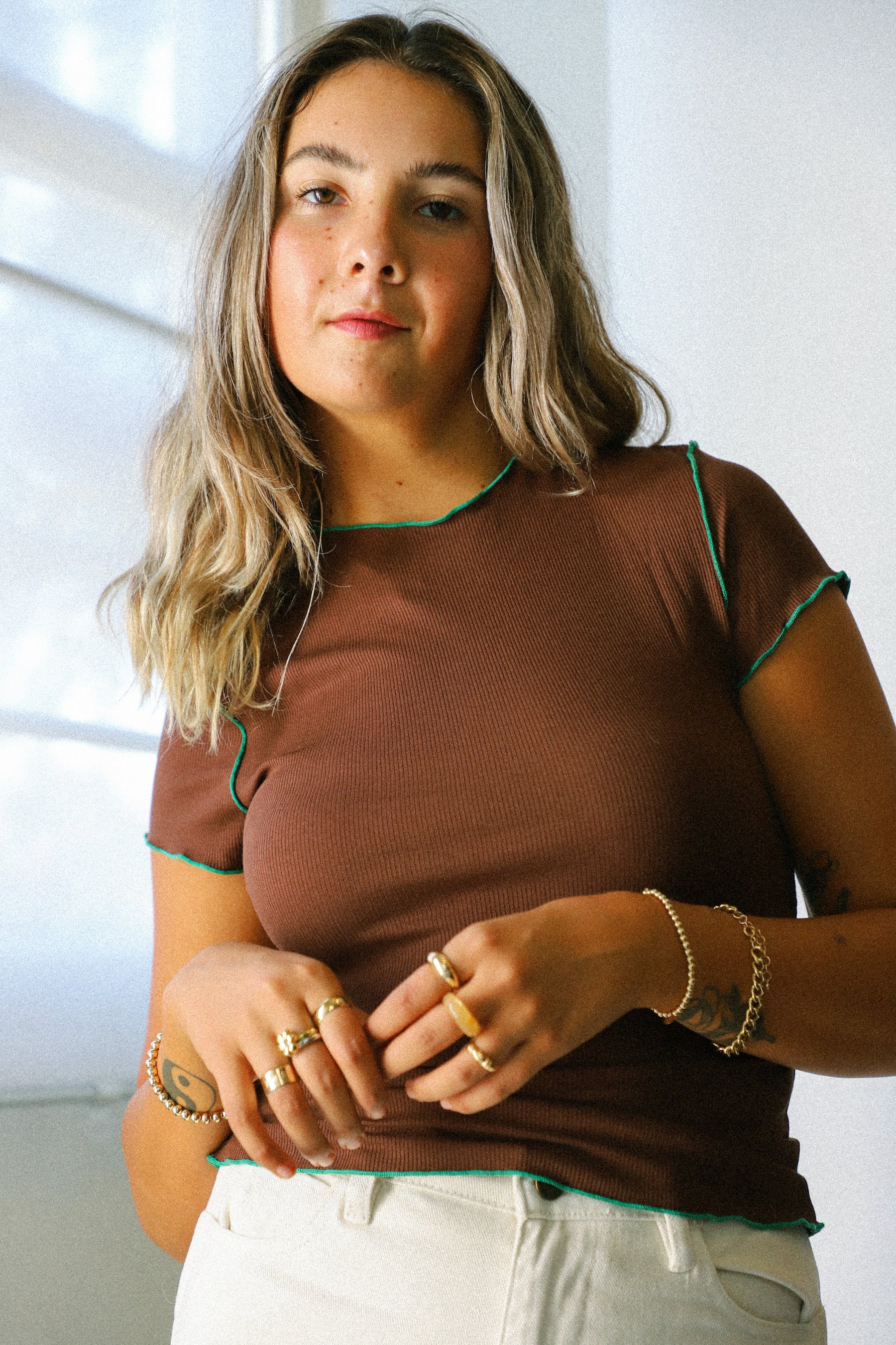 Brown + Green Ellen Tee