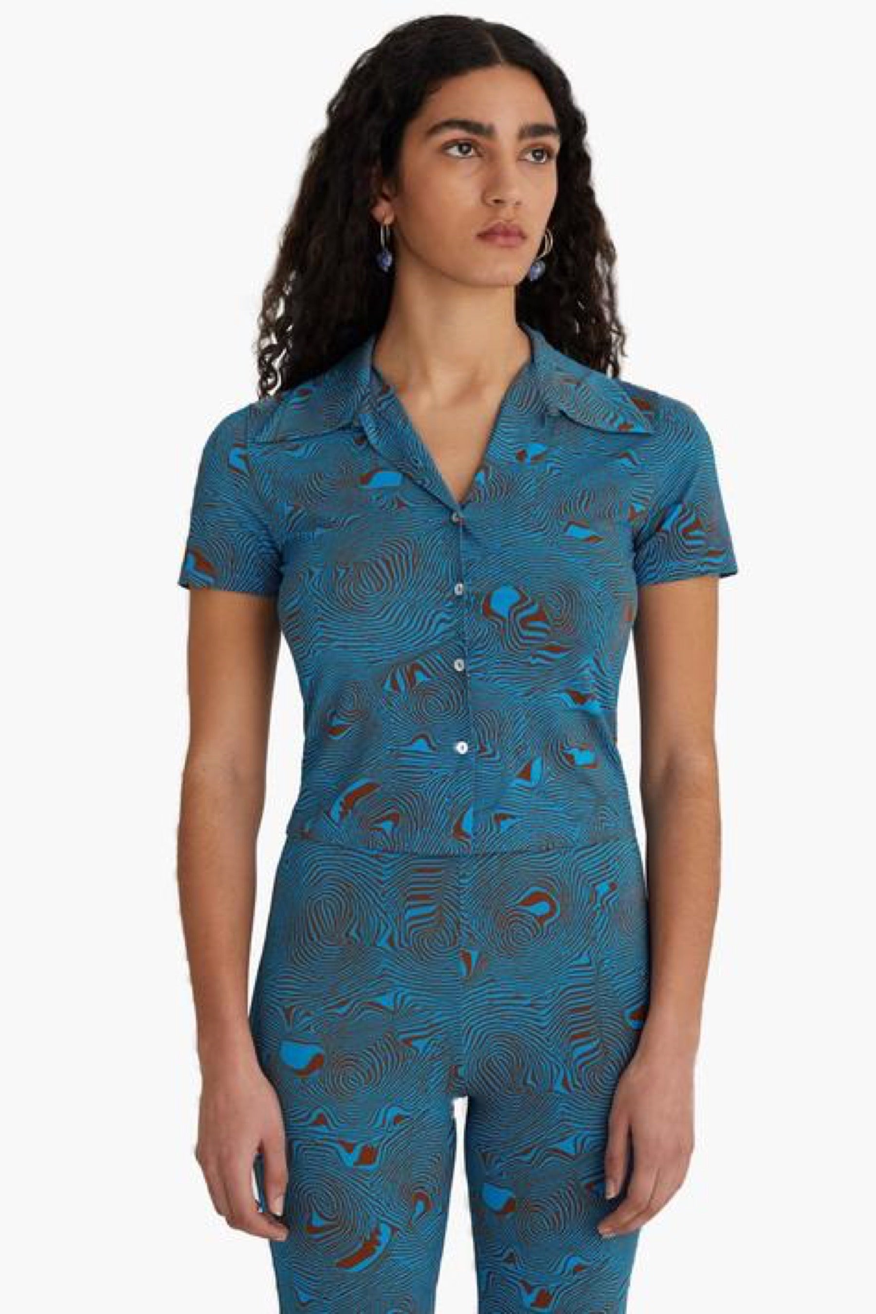 Mosaic Blue Regina Top