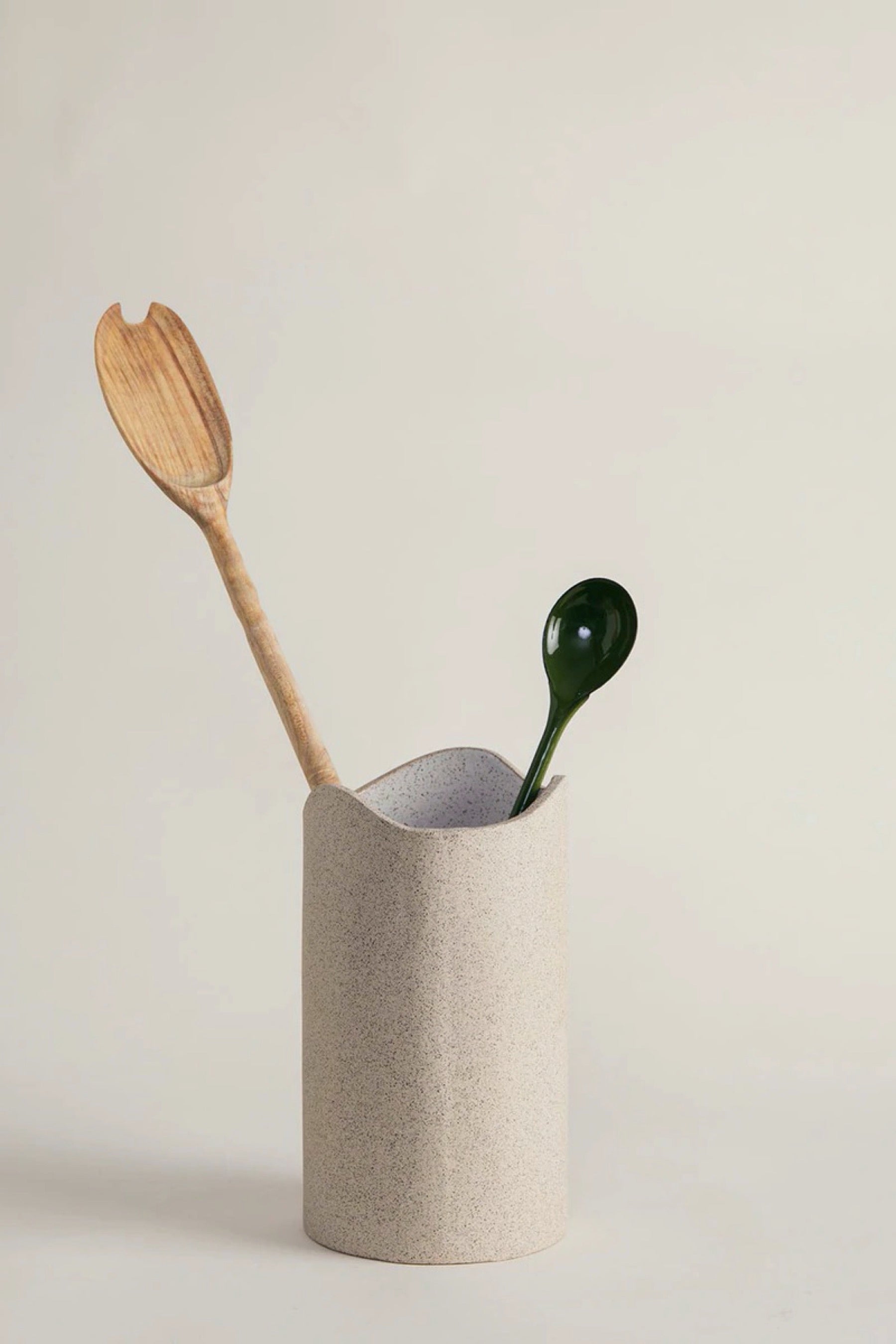 Speckled White Swell Utensil Holder