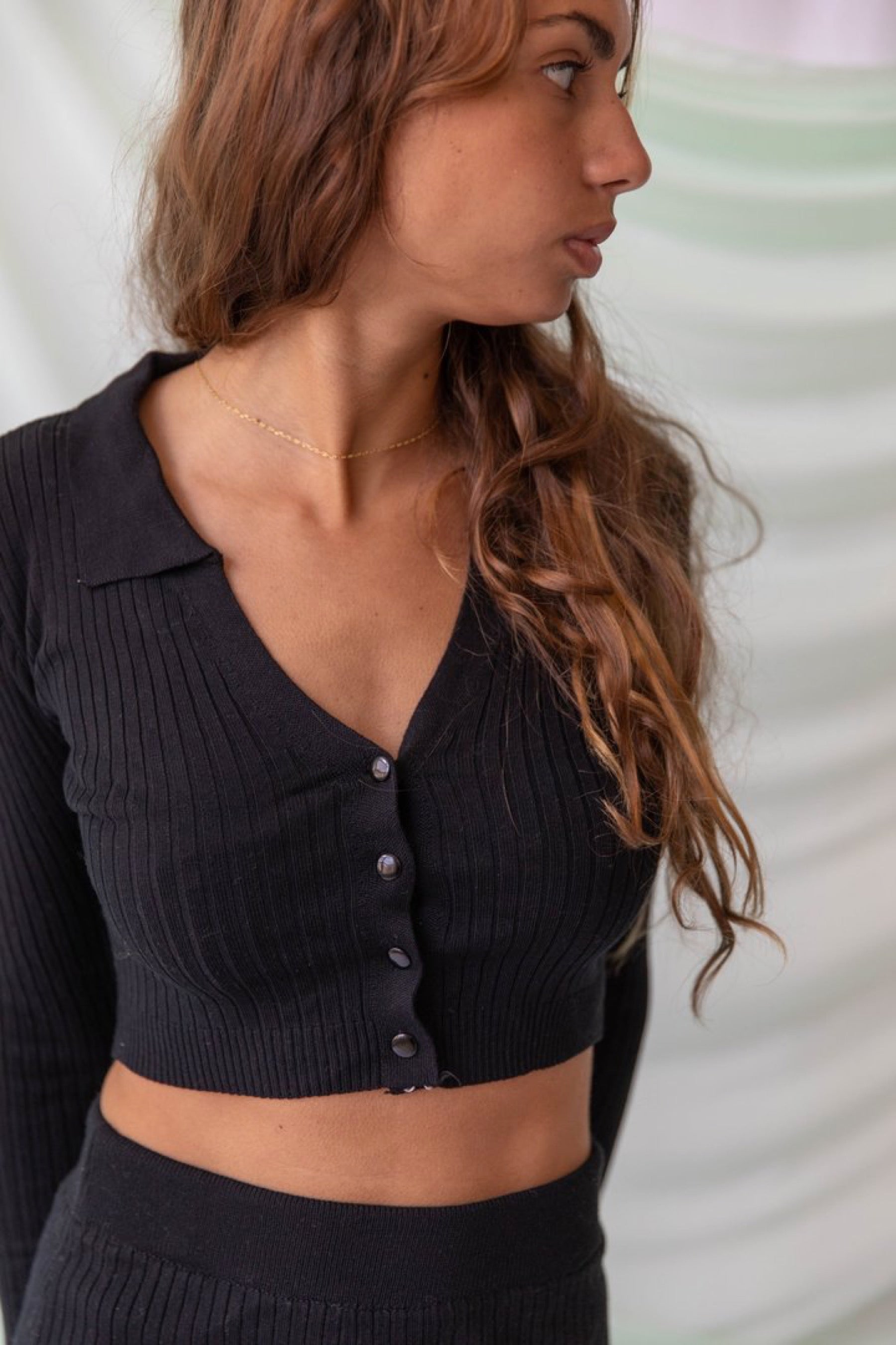 Black Hillie Polo Crop Top