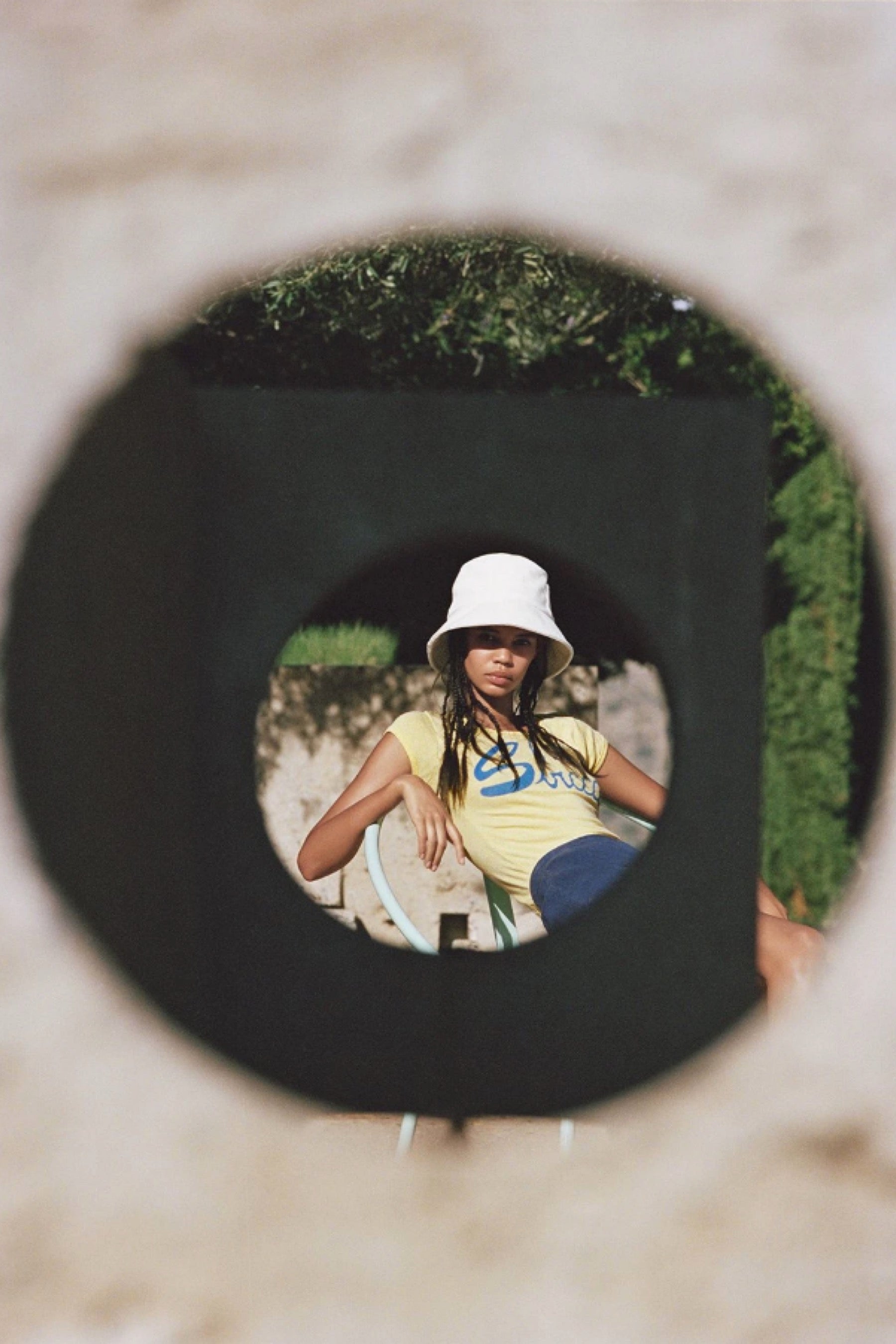 Beige Terry Wave Bucket Hat