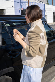 Sage + Tan Lu Zippered Jacket