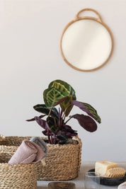Round Rattan Mirror