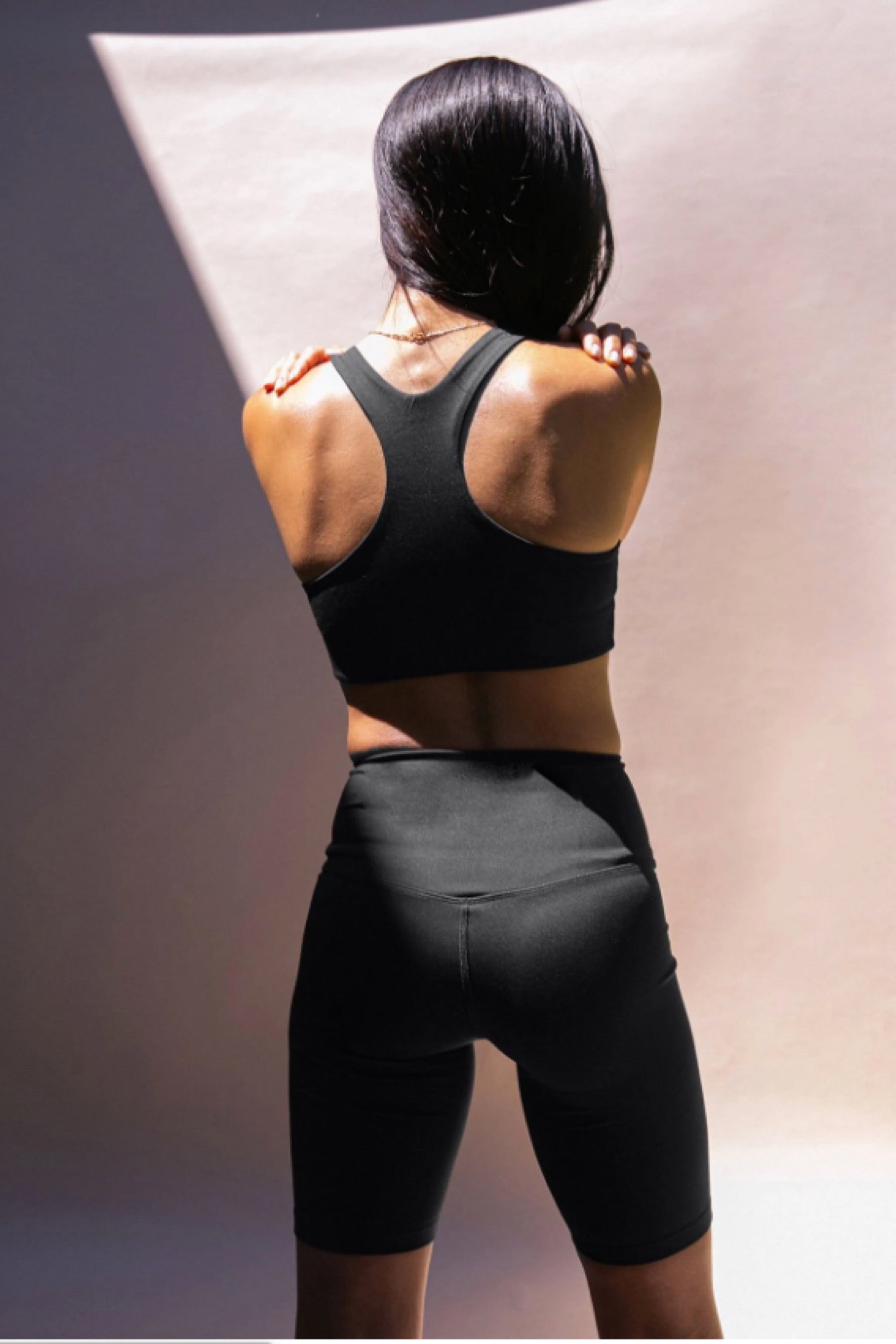 Black Float High Rise Bike Short