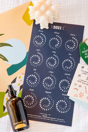 Gold + Black Many Moons 2021 Calendar