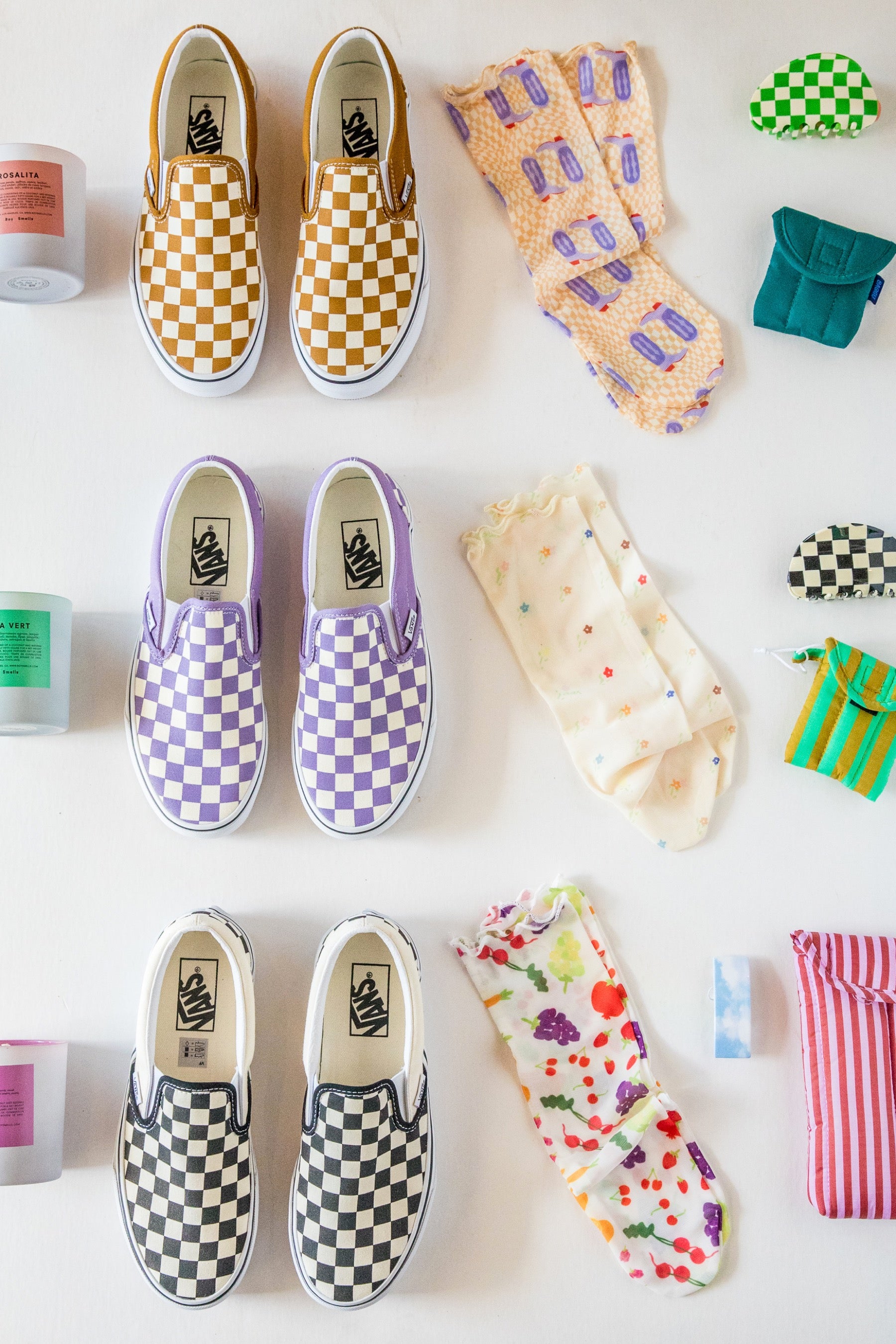 Golden Checkerboard Slip-On