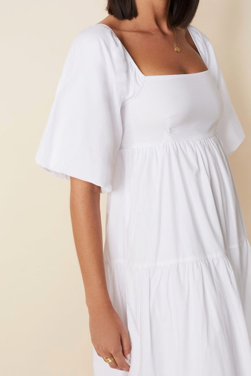 White Kiona Midi Dress