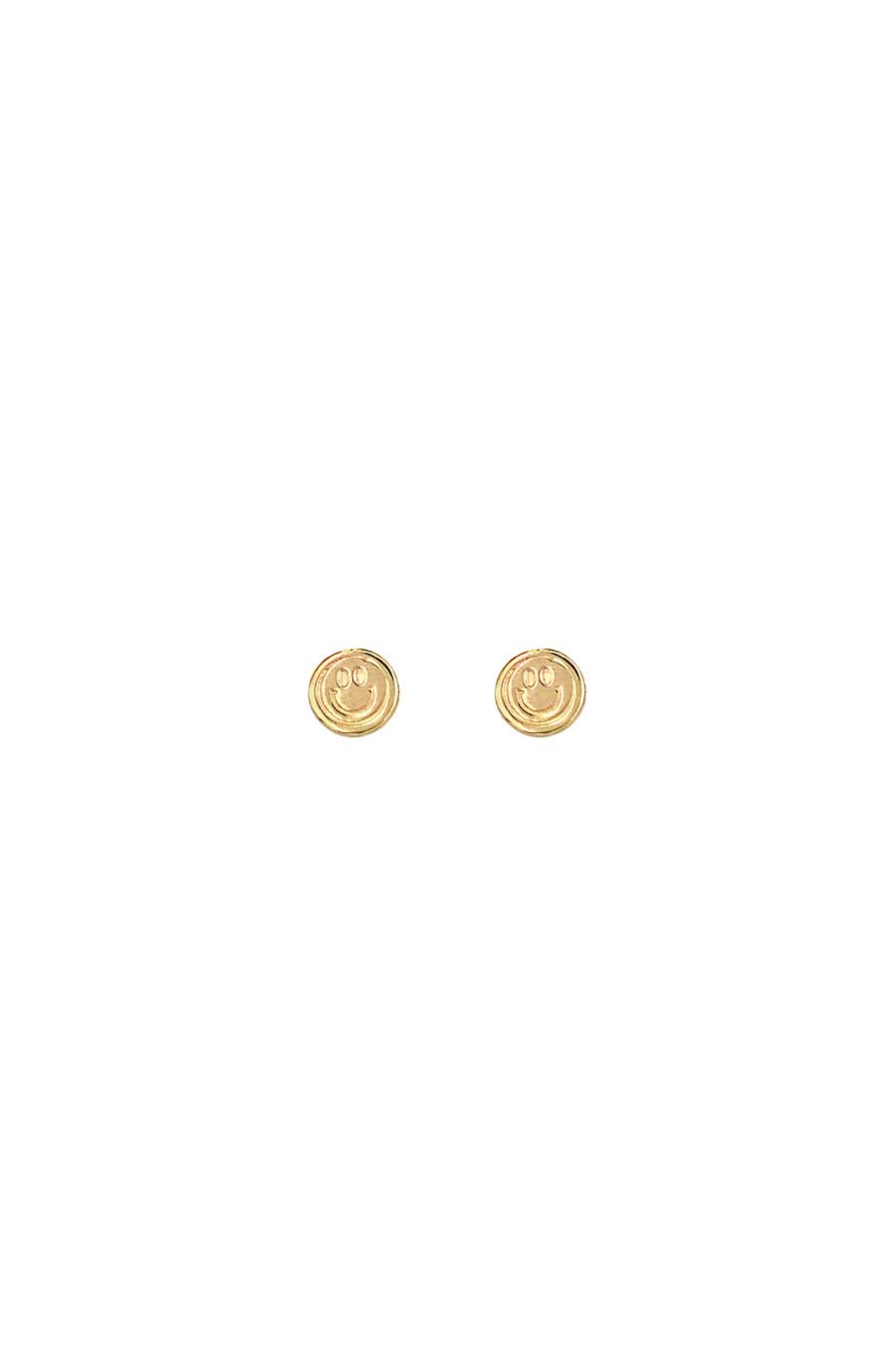 Gold Smiley Studs