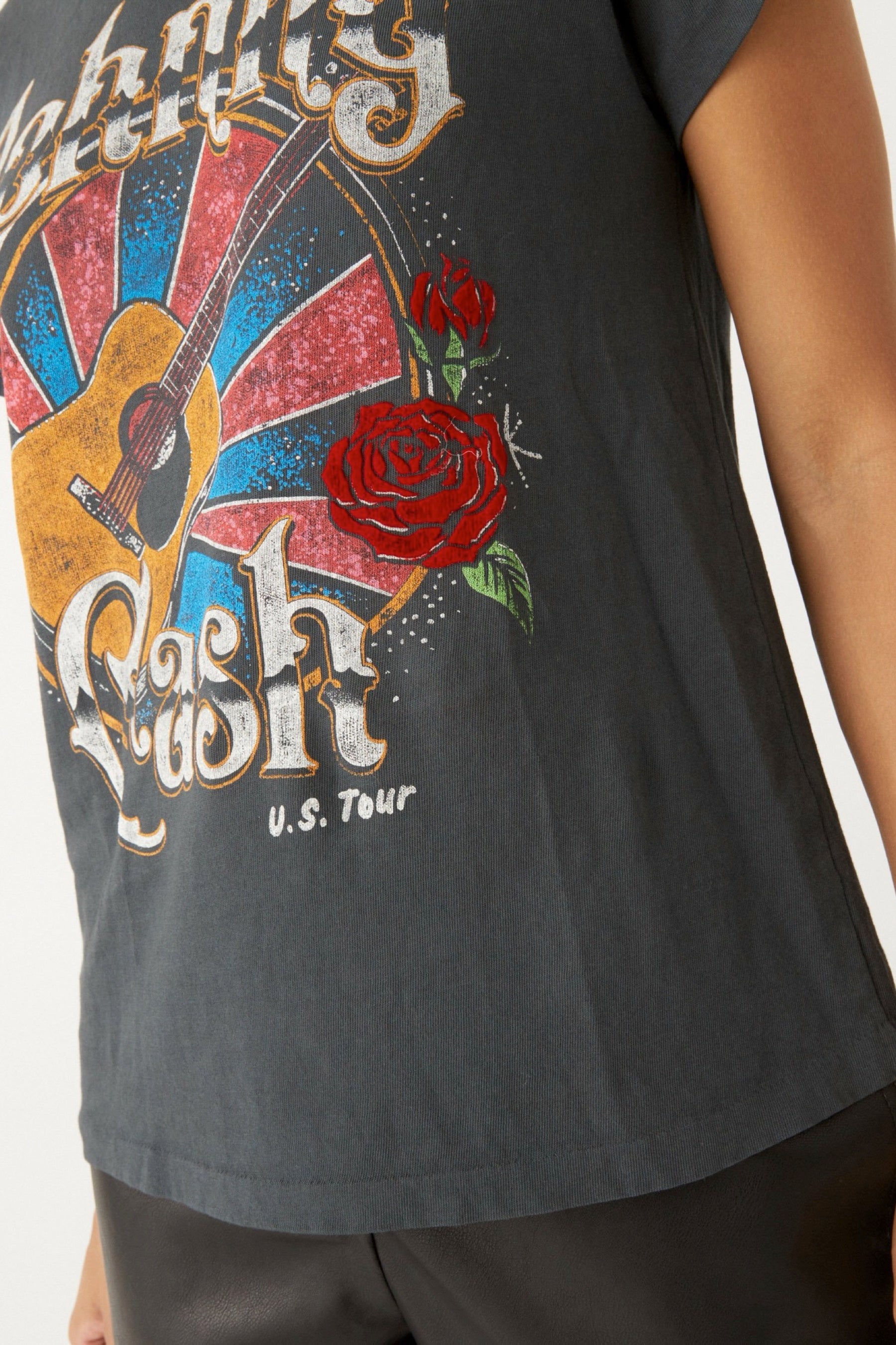 Vintage Black Johnny Cash Martin Guitar Tour Tee