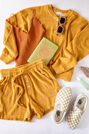 Honey Terry Henley Sweatshirt