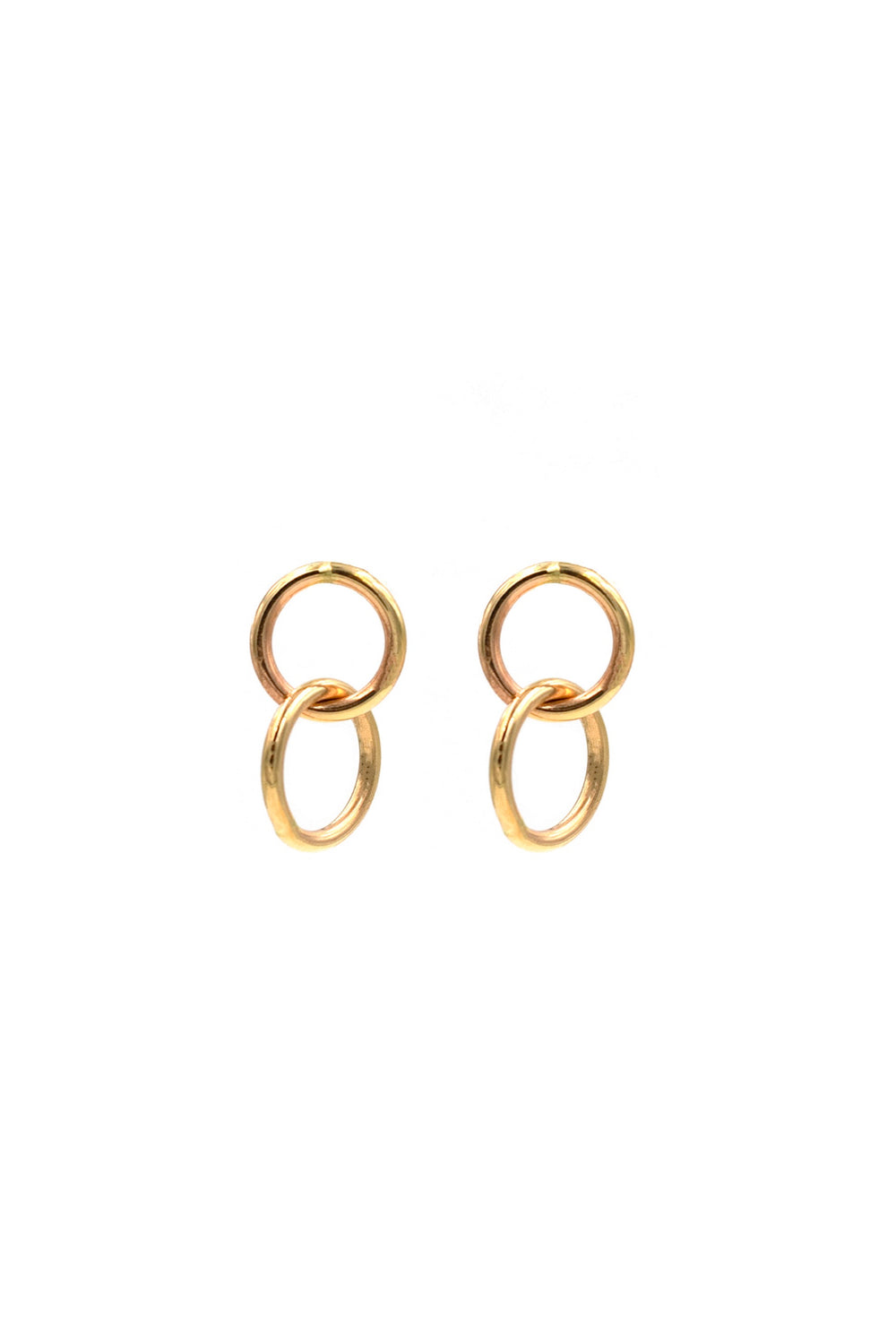 Gold Two Rings Earrings