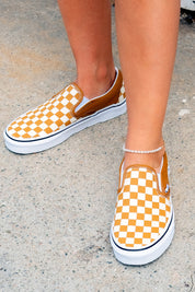 Golden Checkerboard Slip-On