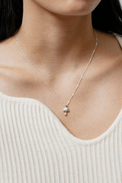 Silver Mushroom Charm Necklace