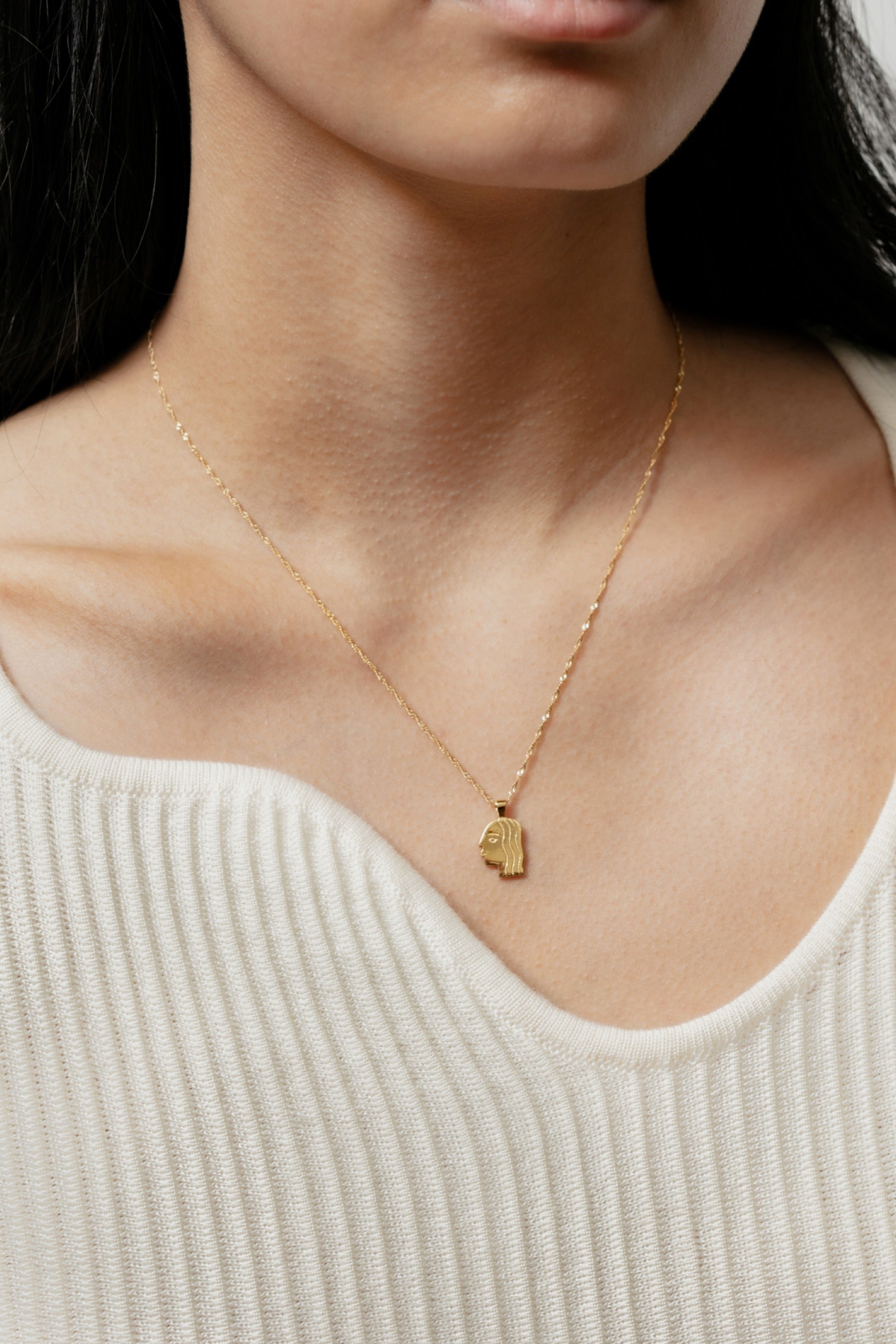Gold Paloma Charm Necklace