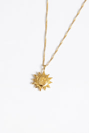 Gold Sun Charm Necklace