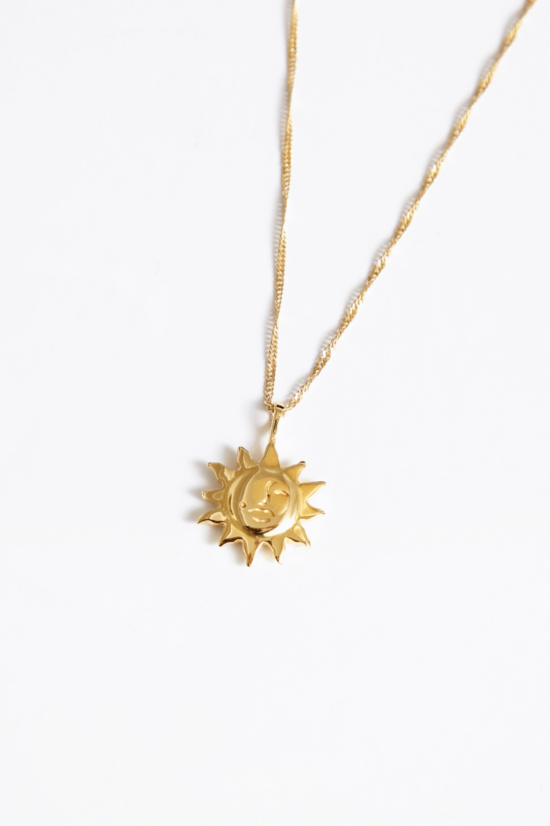 Gold Sun Charm Necklace