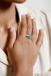 Silver + Green Tosh Ring