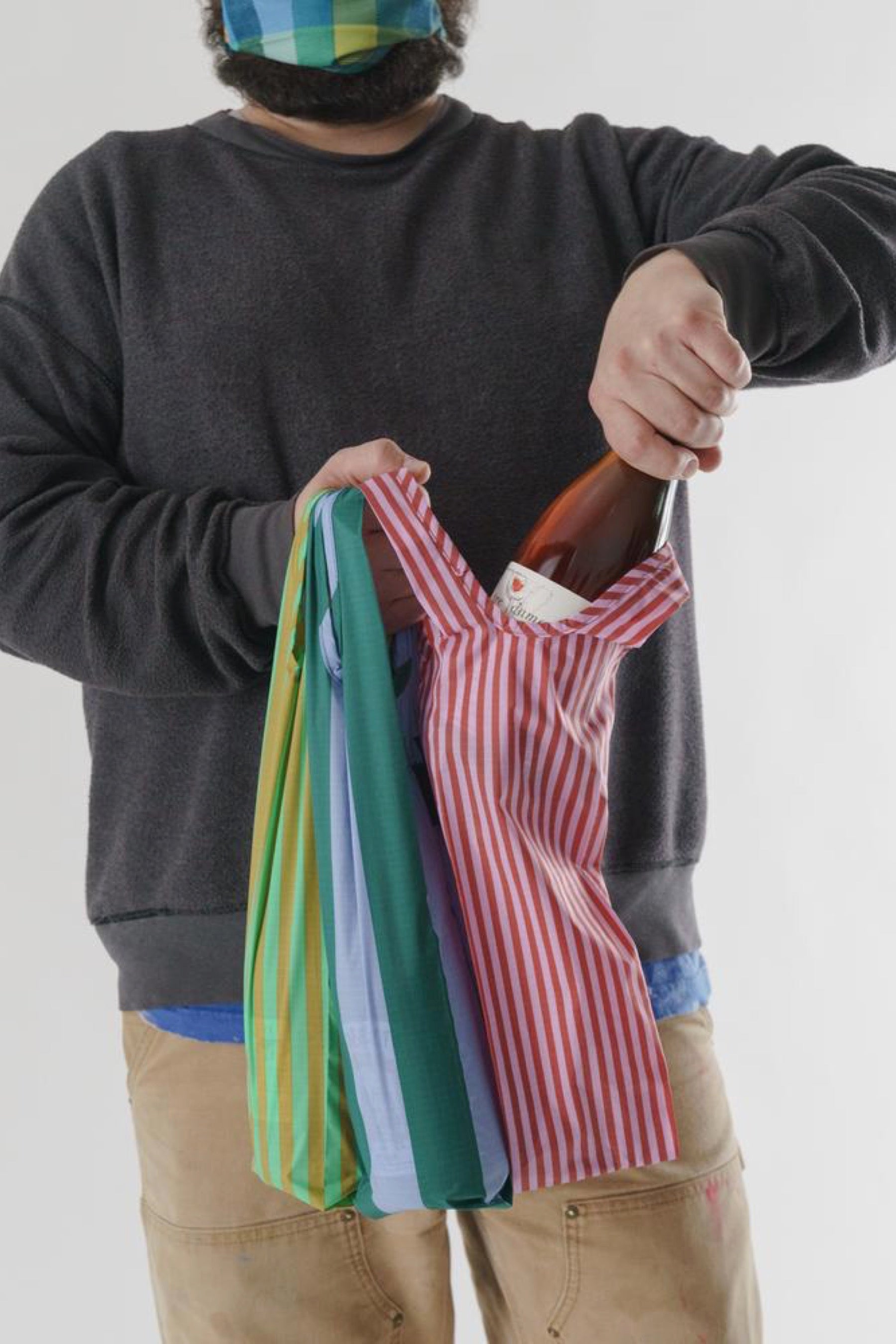 Afternoon Stripes Wine Baggu Set