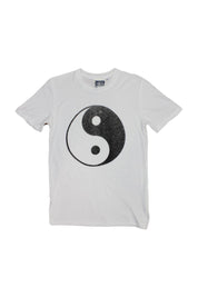 Washed White Yin Yang Basic Tee