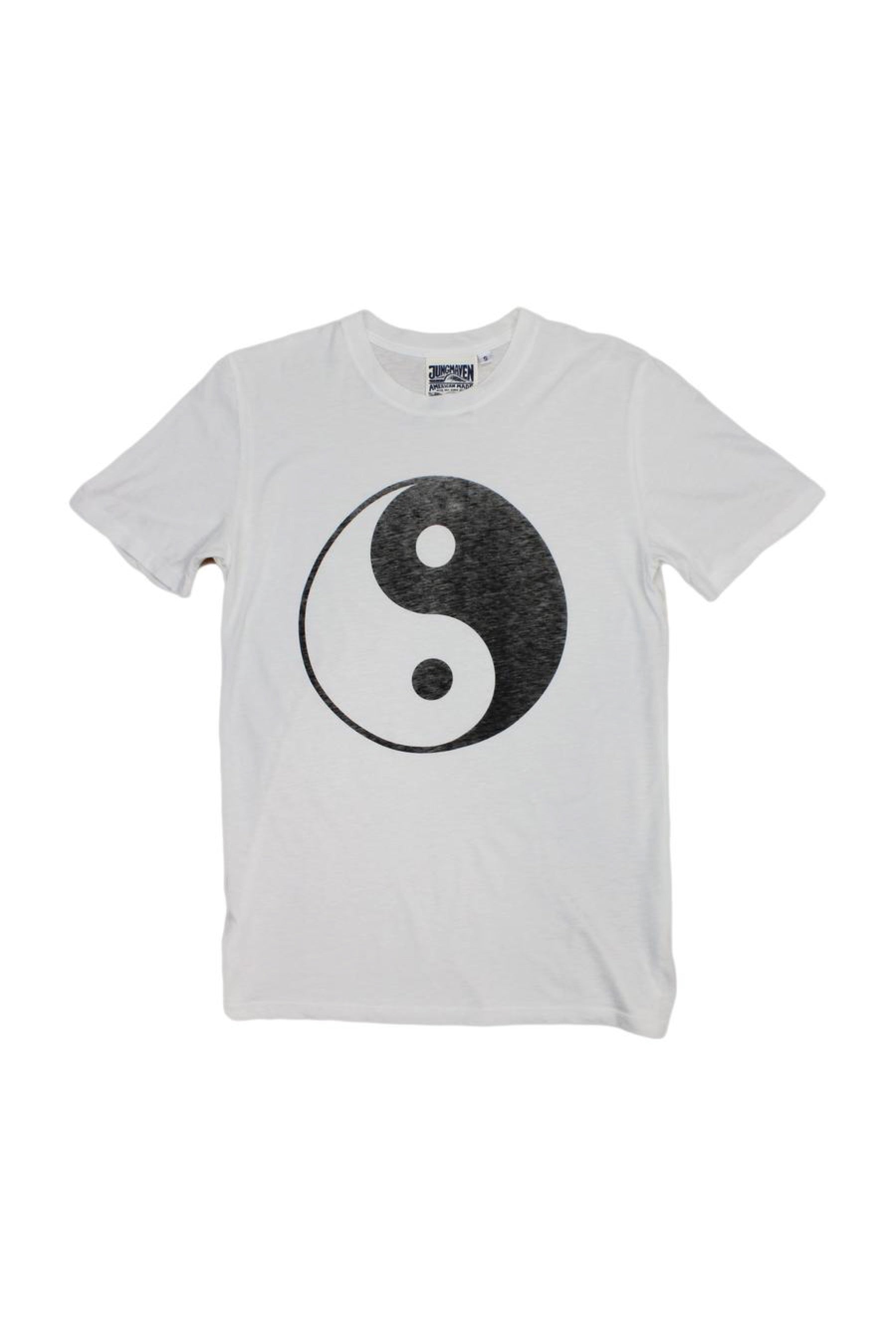 Washed White Yin Yang Basic Tee