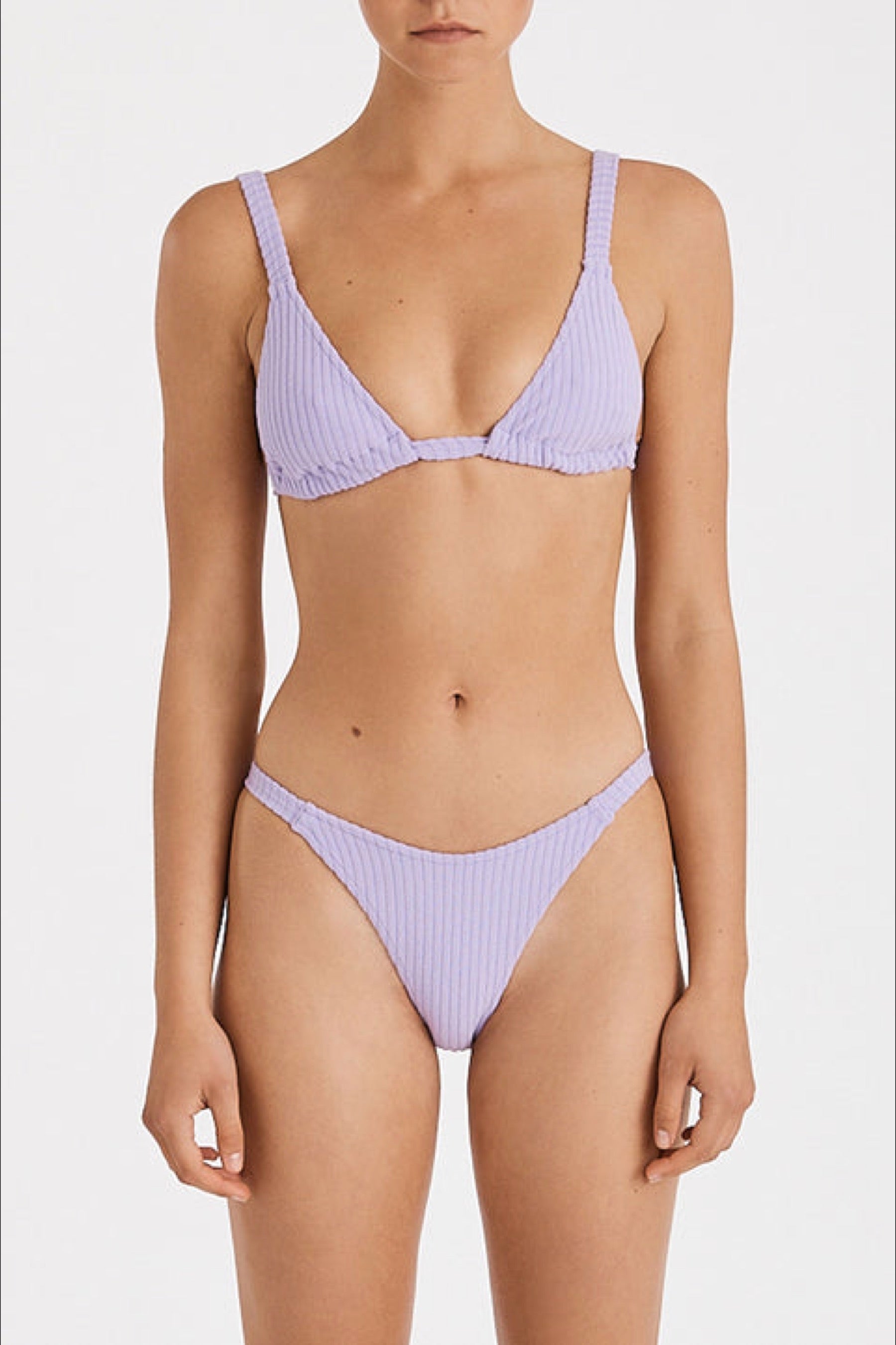 Lilac Cord Towelling Triangle Top
