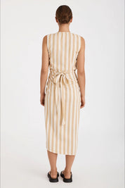 Camel Stripe Wrap Top