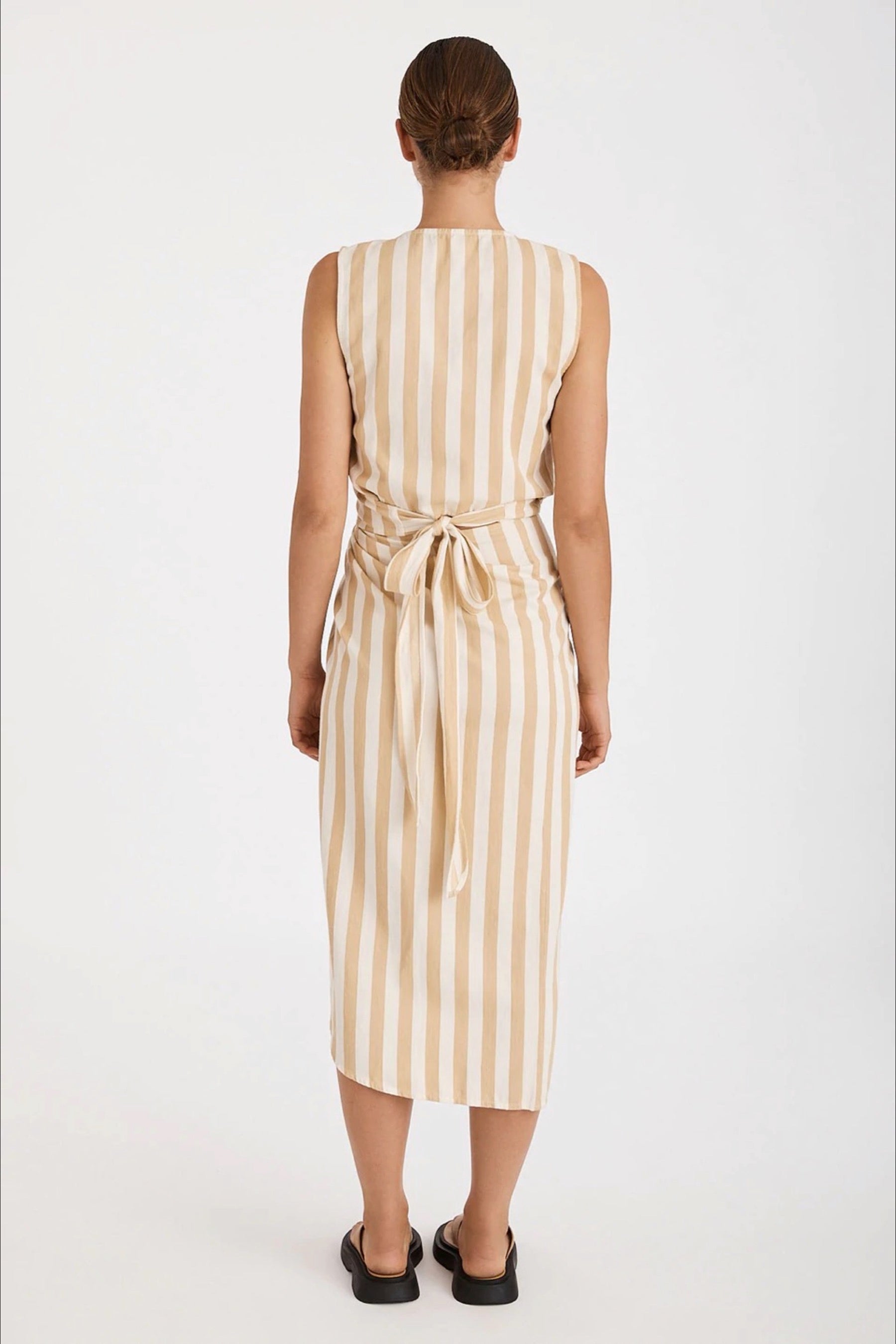 Camel Stripe Wrap Top