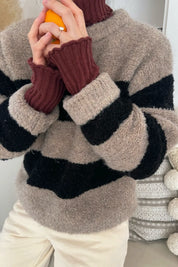 Mushroom + Black Simone Sweater