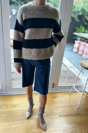 Mushroom + Black Simone Sweater