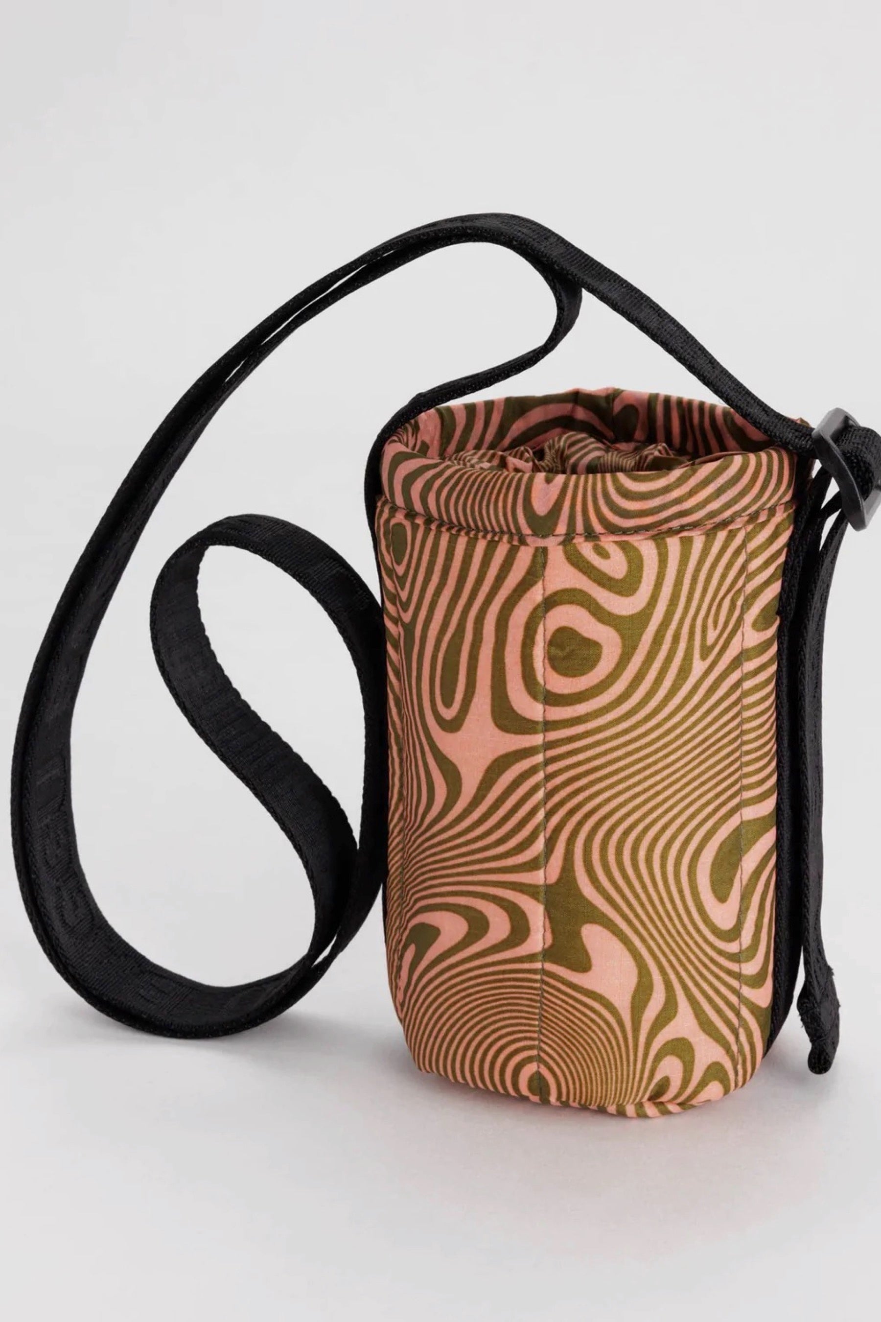Salmon Trippy Swirl Puffy Water Bottle Sling