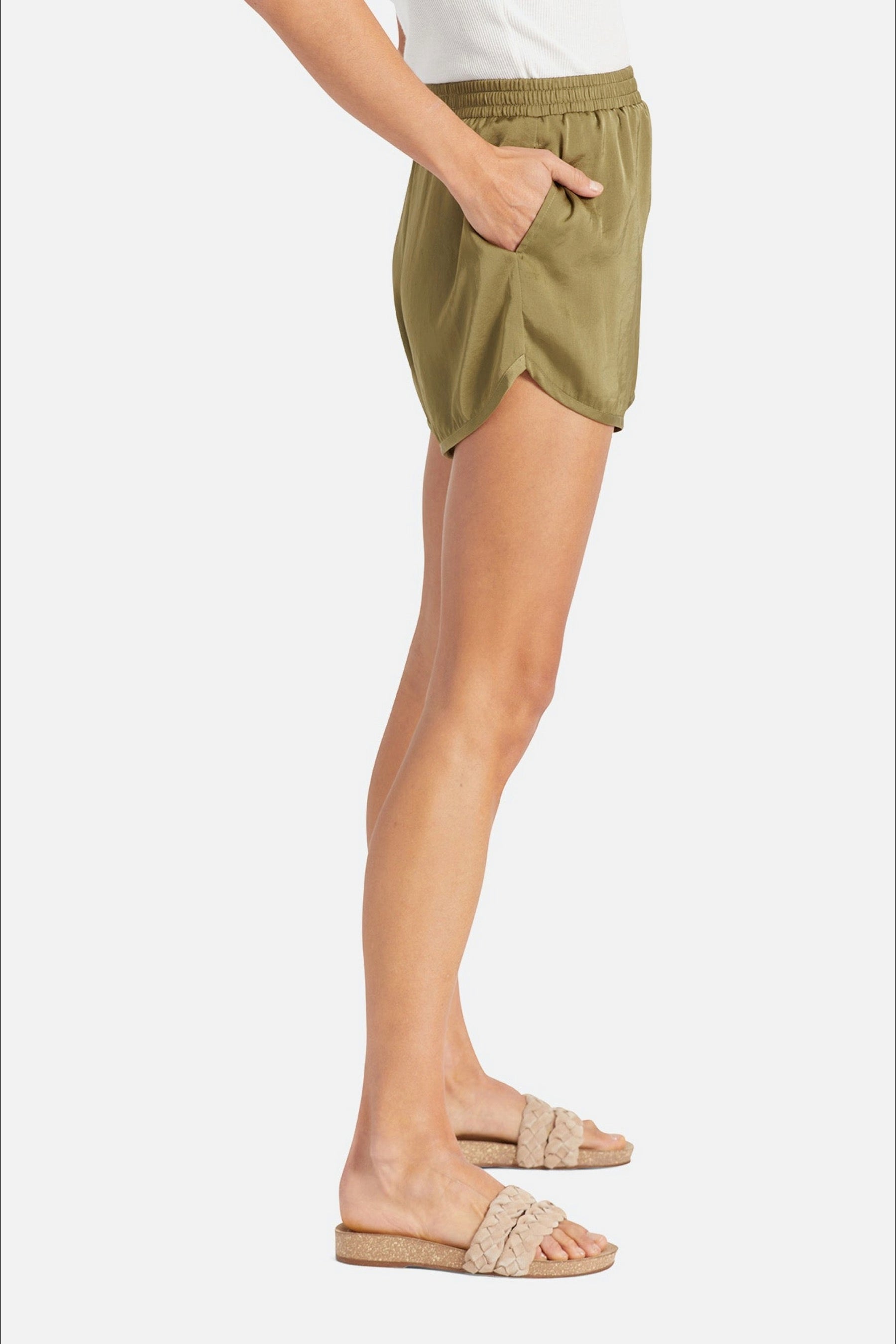 Military Olive Flight Runner Short