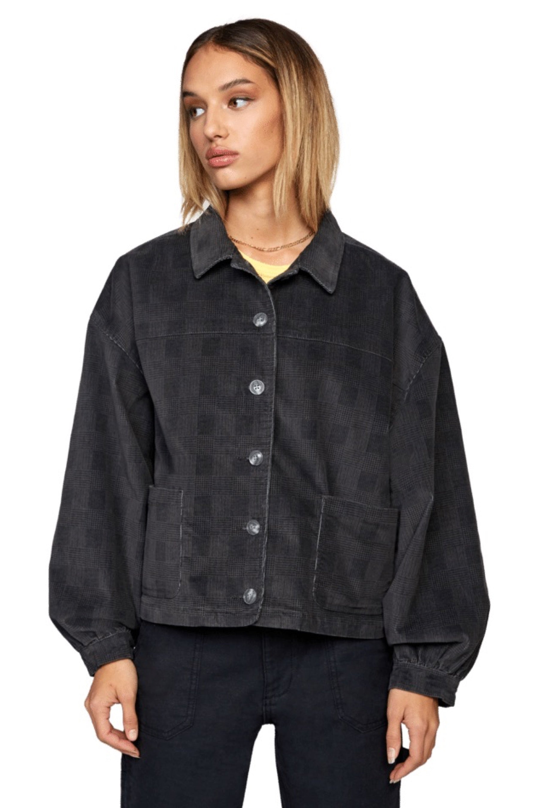 Black Plaid Bel Jacket