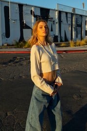 Pristine Raw Cropped Sweater