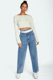 Pristine Raw Cropped Sweater
