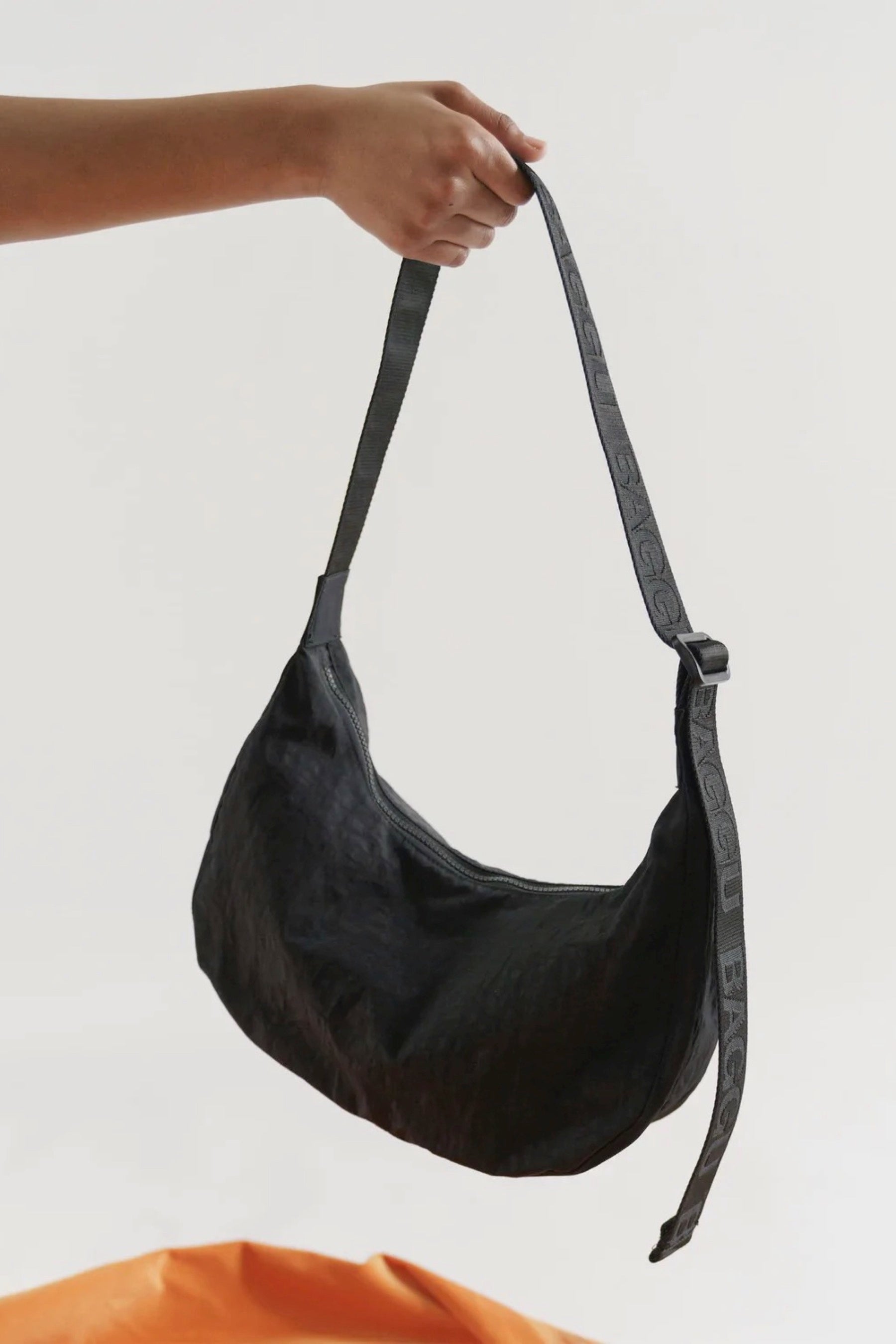 Black Medium Crescent Bag