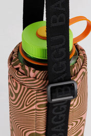 Salmon Trippy Swirl Puffy Water Bottle Sling