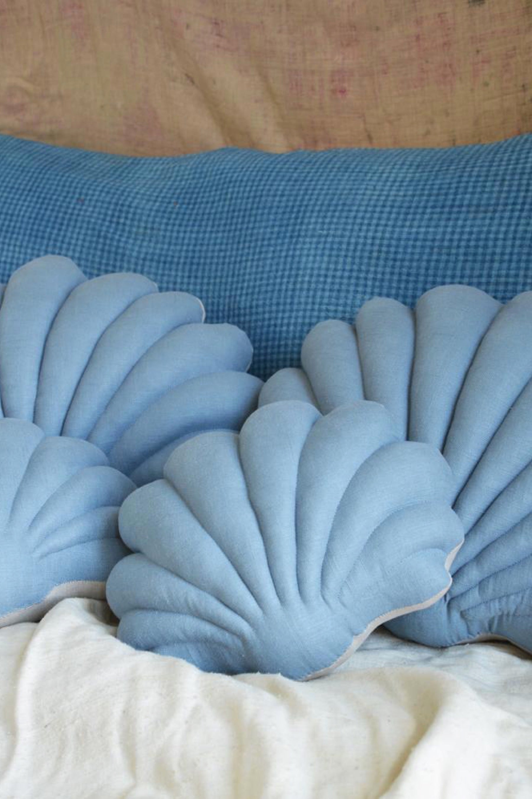 Silver Lake Blue Linen Shell Pillow
