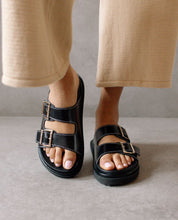 Black Buckle Strap Sandal